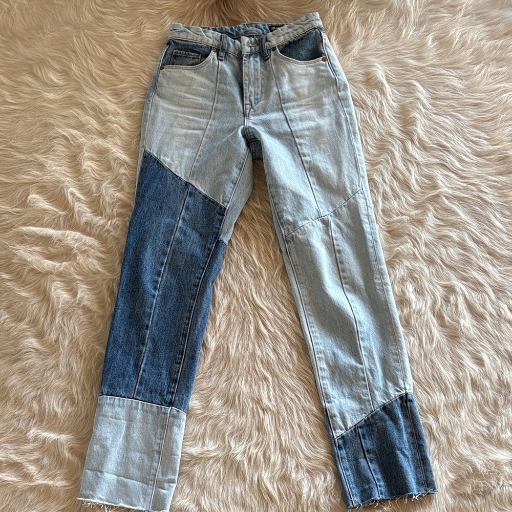 Blank NYC Women's Two-Tone Straight Leg Jeans